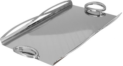 طقم طوفريات تقديم ستانلس ستيل، 3 قطع، منقوش، مقبض معدني - فضي product image 3