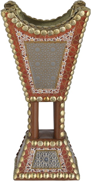 Mosaic wooden incense burner, 15x15x30cm, base - multi-colored product image