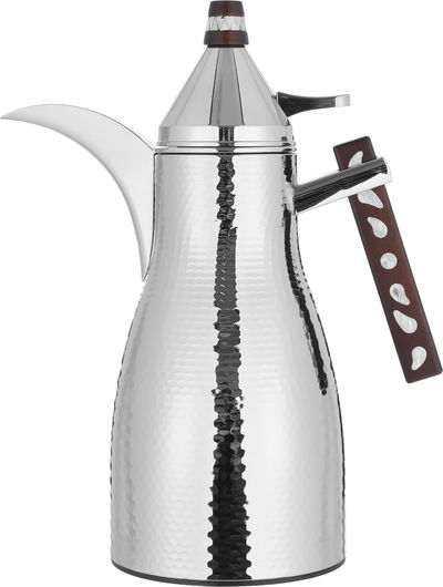 Al Saif Gallery Maimouna thermos set, two pieces, 1/1 liter, thermal glass inner container, steel outer shell - silver product image 5