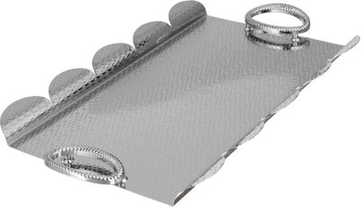 طقم طوفريات تقديم ستانلس ستيل، 3 قطع، منقوش، مقبض معدني - فضي product image 3