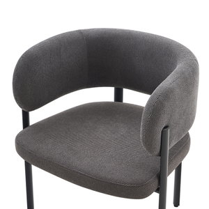 كرسي مودرن حديد ضد الصداء، 75×56×58 سم، قماش شانيل - رمادي product image 2