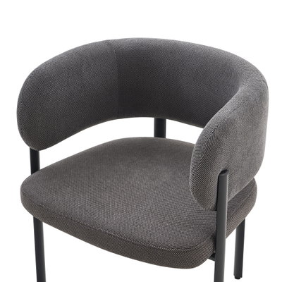 كرسي مودرن حديد ضد الصداء، 75×56×58 سم، قماش شانيل - رمادي product image 2