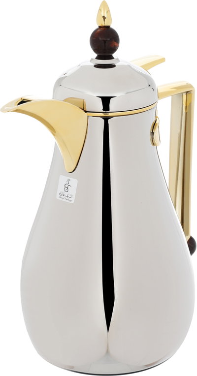 Al Saif Gallery Crystal Thermos Set, 1/0.7 liter, tofaria, thermal glass inner container, steel outer shell - silver product image 5