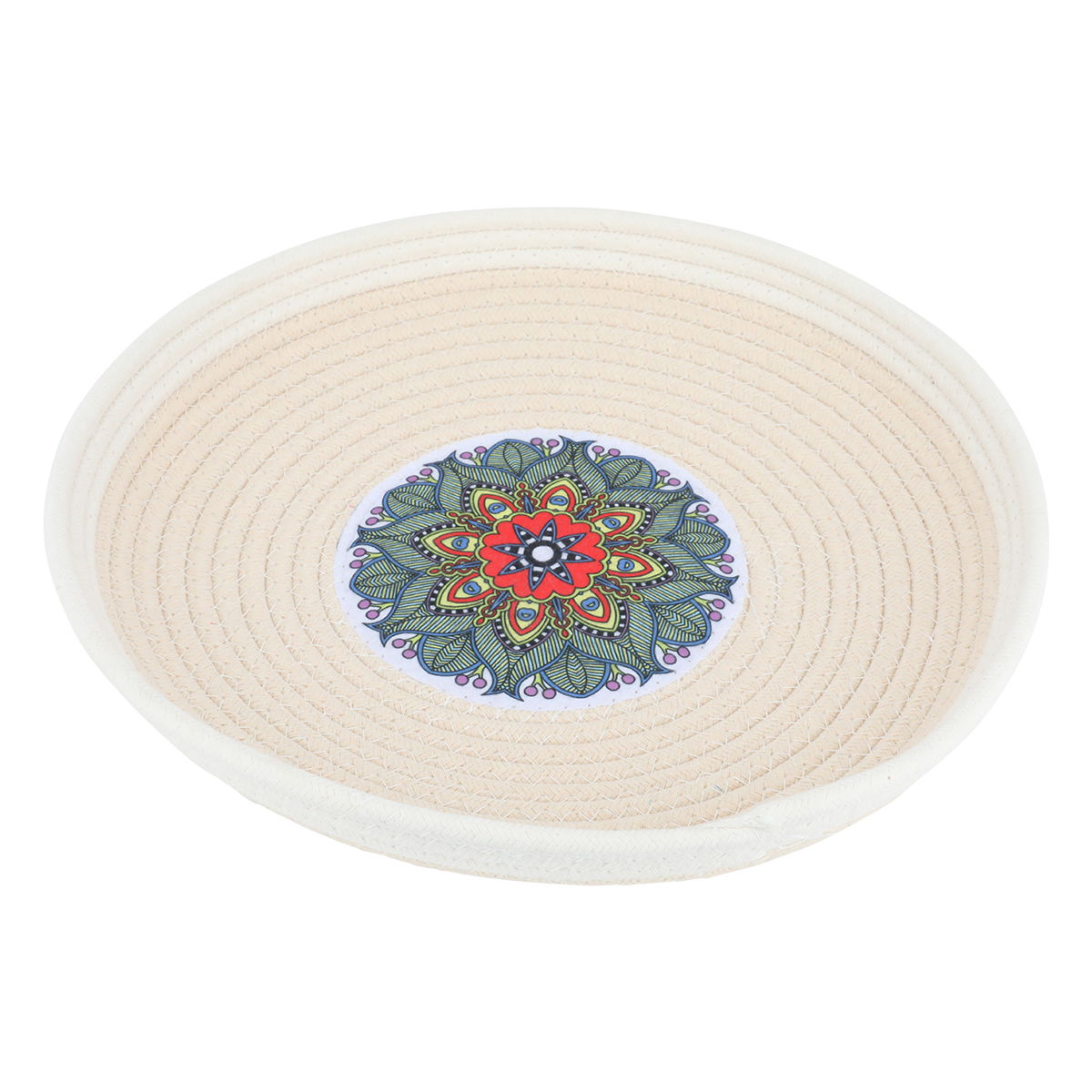 Al Saif Gallery Fabric serving basket, 33 x 33 x 3 cm, round - white product image