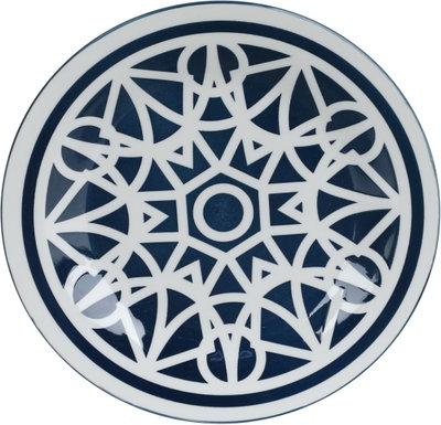 طقم تقديم سفرة بورسلان السيف غاليري، 16 قطعة، نقوش هندسية - أبيض أزرق product image 3