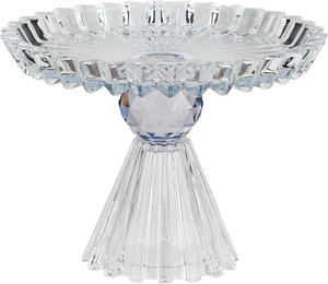 ستاند تقديم حلا زجاج السيف غاليري، قاعدة وردي، 19x19x13.5 سم - شفاف product image