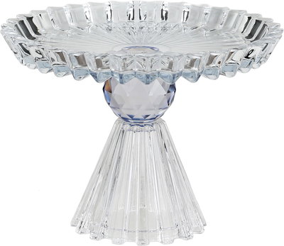 ستاند تقديم حلا زجاج السيف غاليري، قاعدة وردي، 19x19x13.5 سم - شفاف product image 1