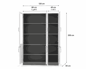 دولاب ملفات خشب، 200×120×40 سم - ابيض رمادي product image 2
