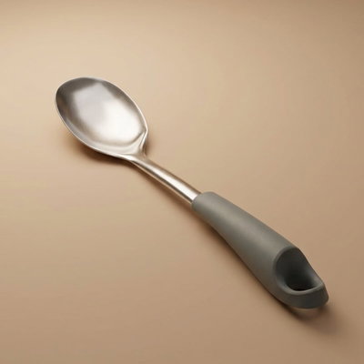 Al Saif Gallery steel spoon, with silicone handle - green product image 1