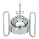 Al Saif Gallery incense burner with steel stand, 11x11x15 cm - silver product image 1