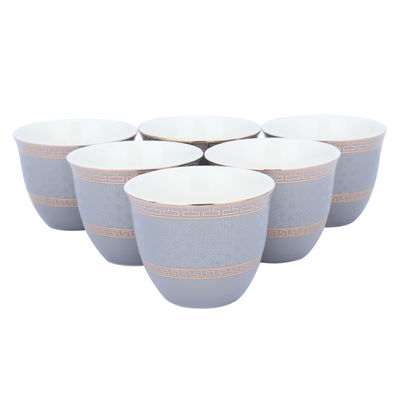 Al Saif Gallery Glass Coffee Cups and Teapots Set, 27 Pieces - Gray product image 3