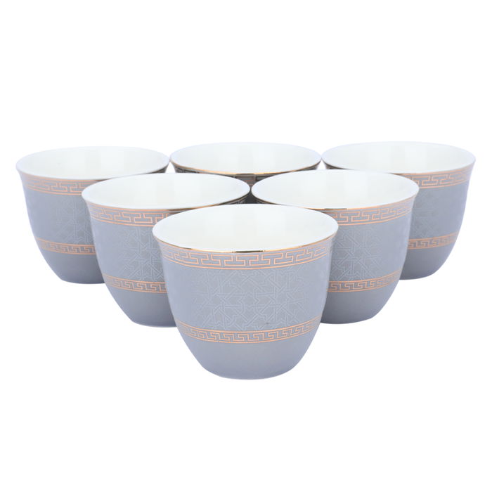 Al Saif Gallery Glass Coffee Cups and Teapots Set, 27 Pieces - Gray product image 3