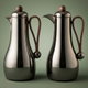 Al Saif Gallery Gheem Thermos Set, 2 Pieces, 1/1 Liter, Glass Inner Container, Wooden Handle - Glossy Black product image 1