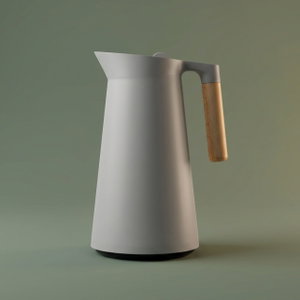 Timeless Linda Thermos, 1 liter, wooden handle, thermal glass inner shell, plastic outer shell - gray product image