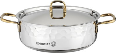 طقم قدور ستانلس ستيل ايرنا 2كوركماز، 8 قطعة - فضي ذهبي product image 5
