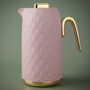 Timeless rattan thermos, 1 liter, thermal glass inner container, plastic outer shell - pink product image