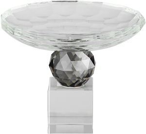 ستاند تقديم حلا زجاج السيف غاليري، 15×15×13 سم، دائري - شفاف رمادي product image