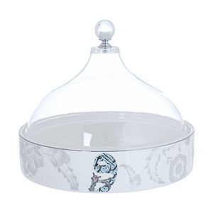 Porcelain Tamriya  with acrylic cover from Al Saif Gallery, 21.5 x 21.5 x 5 cm - white product image