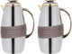 Al Saif Gallery Asmaa Steal Thermos Set, 0.7/1 Liter, 2 Pieces - Silver and Gold product image 1