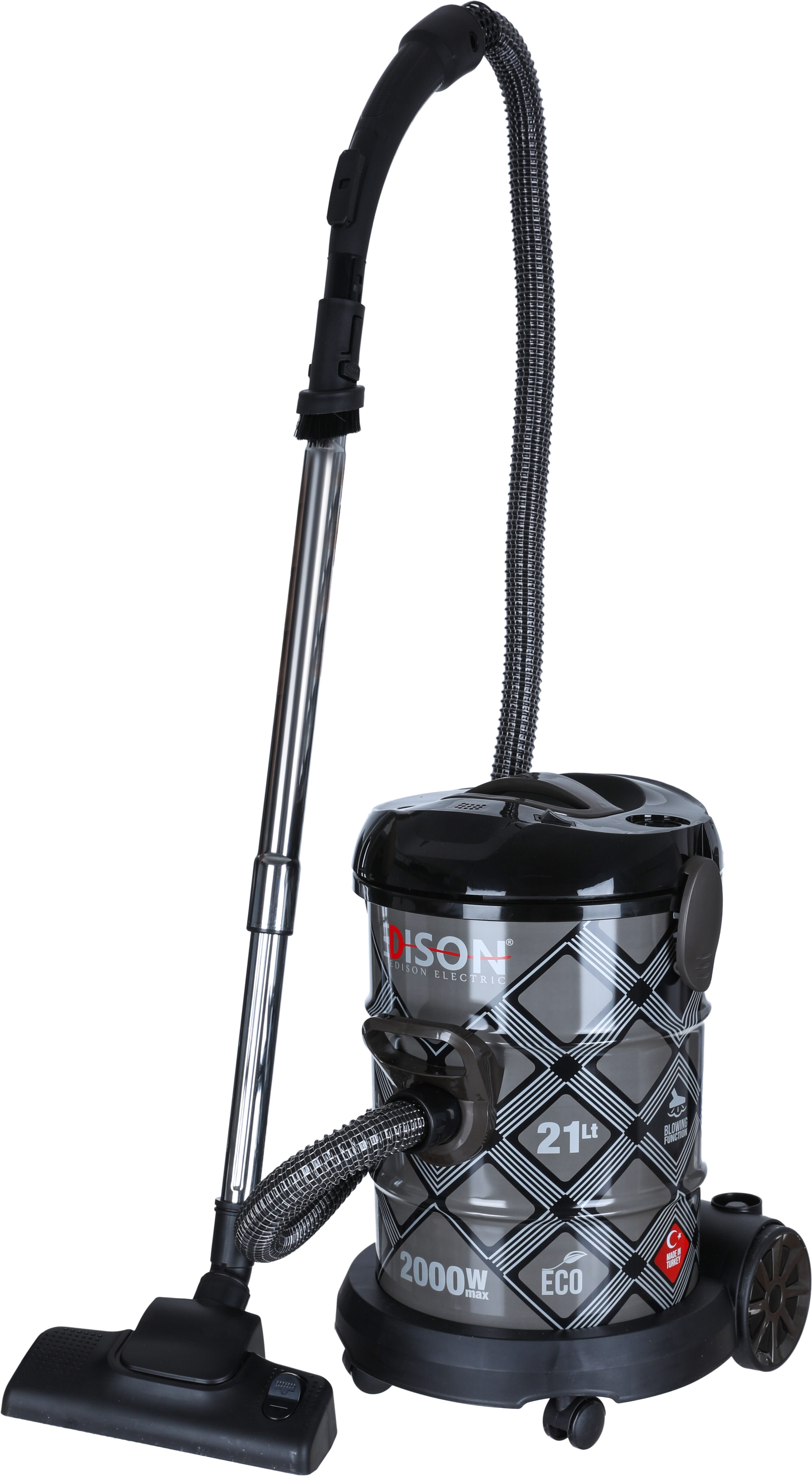 Edison Barrel Vacuum Cleaner, 2000 Watt, 21 Liter - Black Gray product image