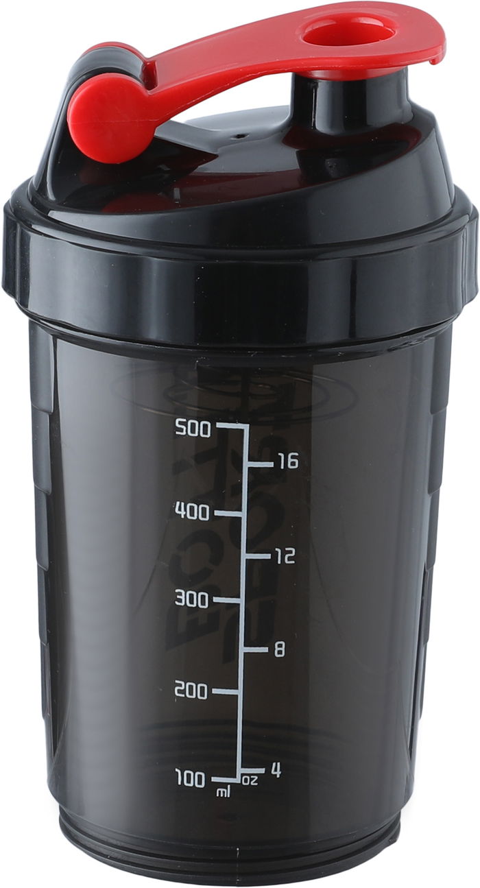 قارورة بروتين رياضي 3×1 بلاستيك سيفسو، 500 مل - اسود احمر product image 3