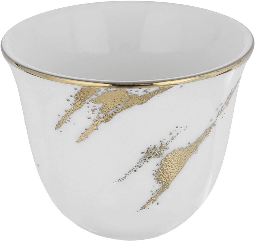 Al Saif Gallery Glass Tea and Coffee Serving Set, 18 Pieces - White and Gold product image 3