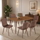 طاولة طعام خشب MDF مع 6 كراسي، 75×150×90 سم - بني غامق product image 1