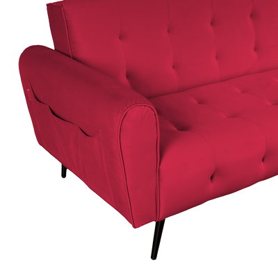 كنبة سرير مونتيلا خشب سويدي باك كومفورت، 190x70x90 سم، قماش مخمل - عنابي product image 4