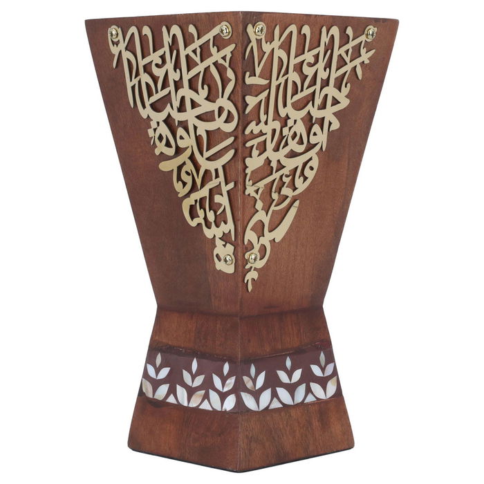 مبخرة خشب السيف غاليري، 14×14×27 سم، نقش حروف ذهبي - بني product image 2