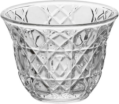 طقم تقديم فناجين وبيالات زجاج، 18 قطعة، صحون، 12 سم، مشجر - شفاف product image 2