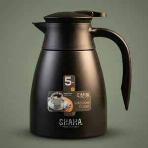 Shaha Thermos, 1 liter, stainless steel inner material, stainless steel outer body, pressure - black product image