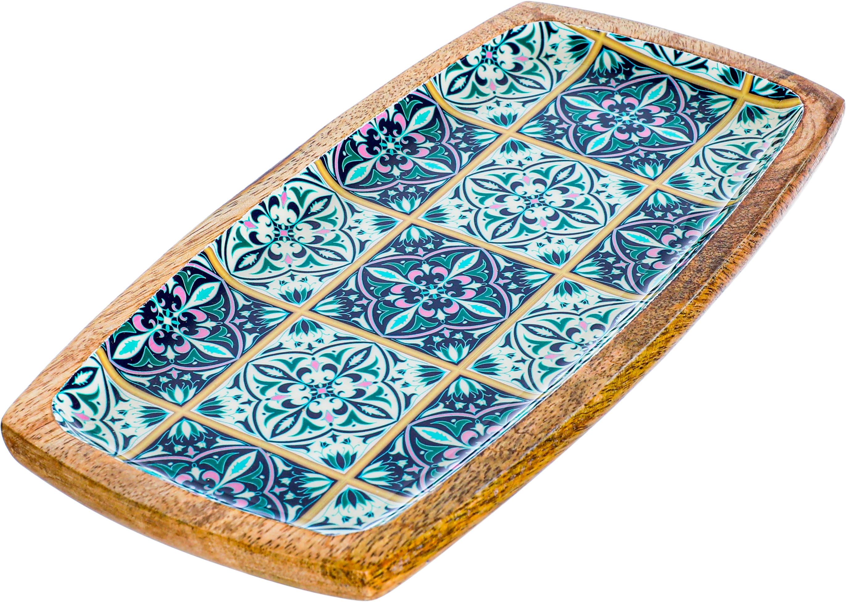 Al Saif Gallery Wooden Serving Set, 33 x 19 x 1.7 / 25 x 13 x 1.7 cm, 2 Pieces - Wooden Blue product image 3
