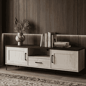 وحدة تلفزيون خشب MDF، 40×160×25 سم - أبيض product image