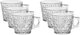 Crown Home Foundation Glass Coffee Cup Set, 80ml, 6 Pieces, Handle - Clear product image 1