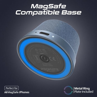 مكبر صوت محمول لاسلكي بقاعدة بروميت، 3 واط، بطارية 700 مللي أمبير/ساعة، قاعدة Magsafe مغناطيسية متوافقة مع إصدارات iPhone، تدعم البلوتوث - بترولي product image 2