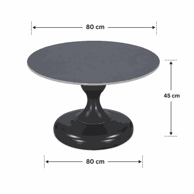 طقم طاولات سيراميك و معدن، 7 قطع - فضي product image 4