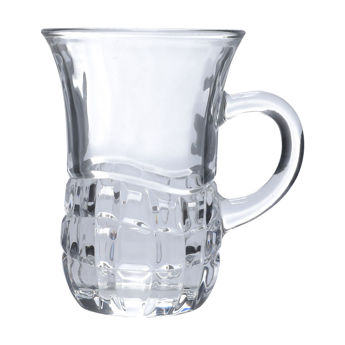Al Saif Gallery Max glass tea cups set, with handle, 6 pieces - transparent product image