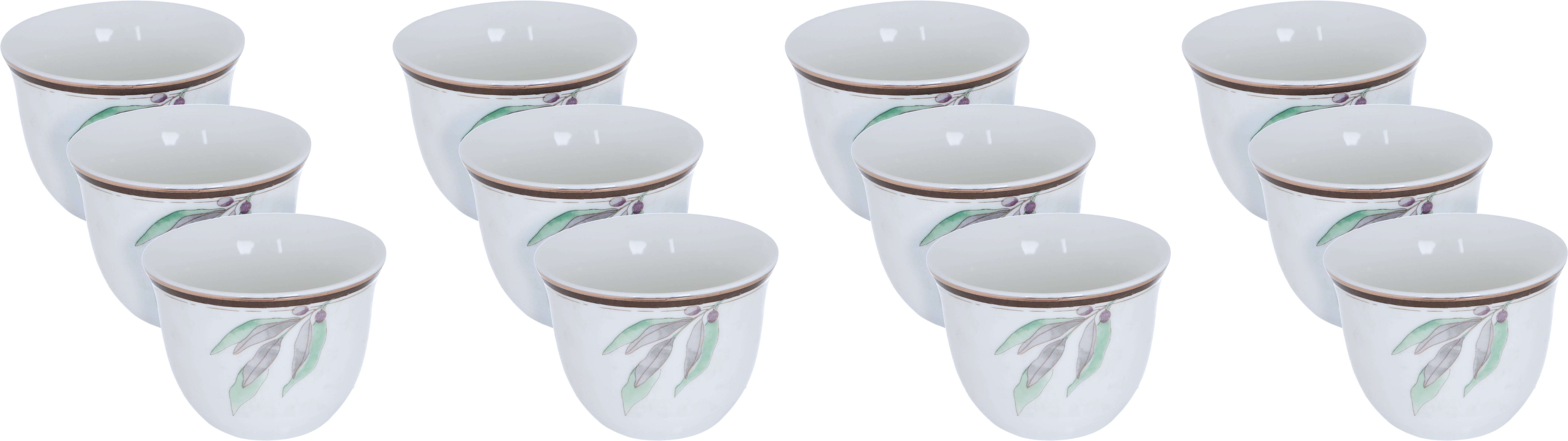Al Saif Gallery Taghreed porcelain coffee cup set, 12 pieces - white product image