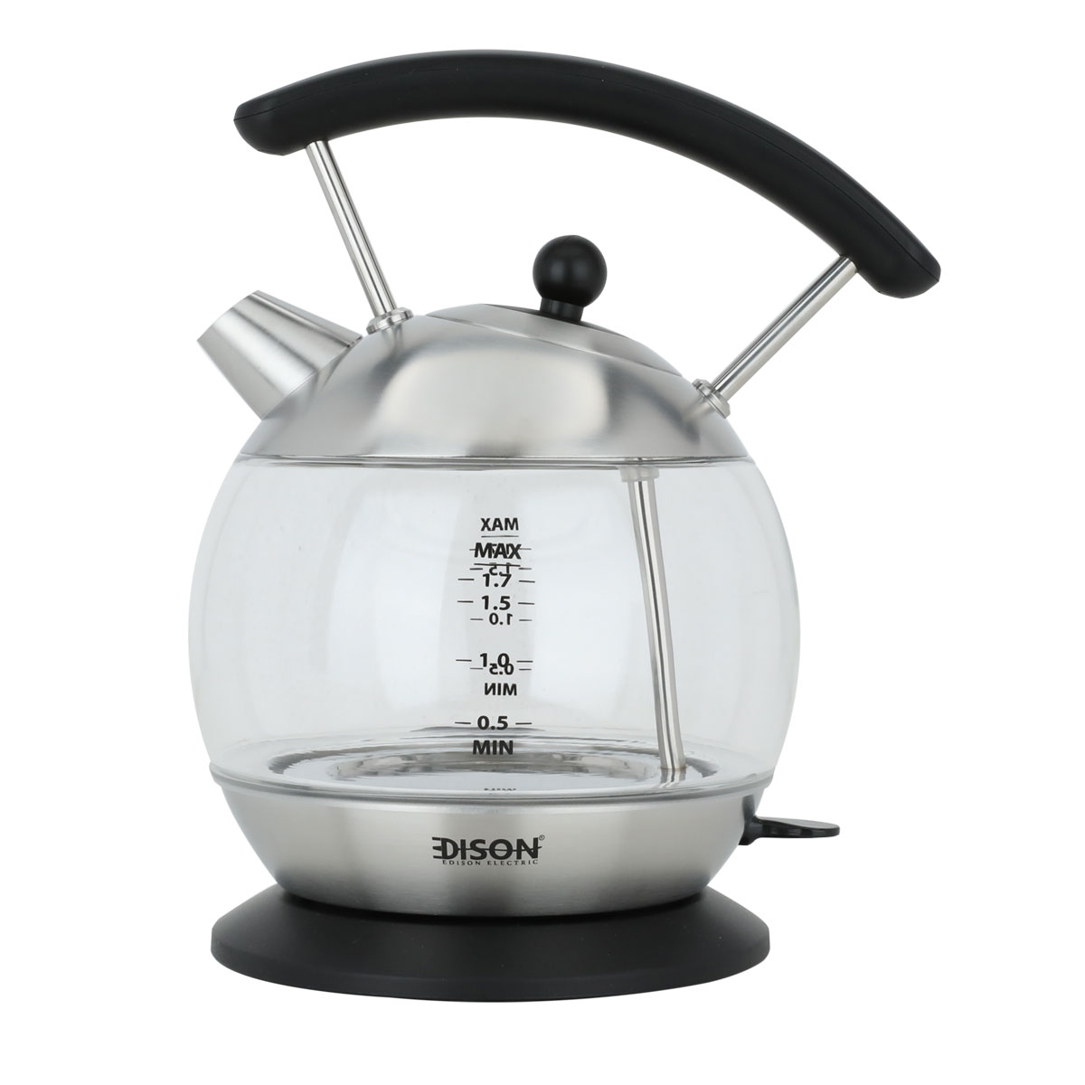 غلاية مياه زجاج كهربائية إديسون، 2200-1850 واط، 1.7 لتر، YK-G08 - اسود product image