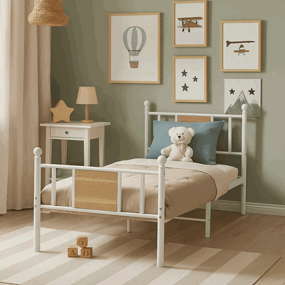 سرير حديد، 40×90×190 سم - أبيض product image 2