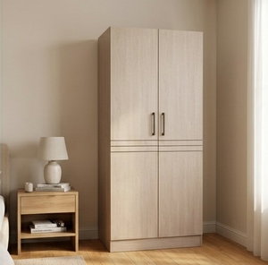 خزانة ملابس خشب MDF، 54×80×200 سم 2 باب - بيج product image 2