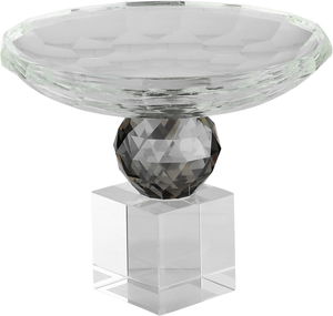 ستاند تقديم حلا زجاج السيف غاليري، 15×15×13 سم، دائري - شفاف رمادي product image 2