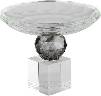ستاند تقديم حلا زجاج السيف غاليري، 15×15×13 سم، دائري - شفاف رمادي product image 2
