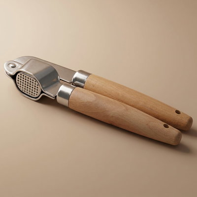 هراس ثوم استيل السيف غاليري، دائري، يد خشبي - بني product image 1