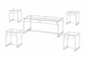طقم طاولات اكريلك، 5 قطع - شفاف product image 2