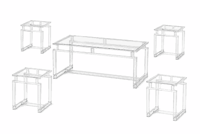 طقم طاولات اكريلك، 5 قطع - شفاف product image 2