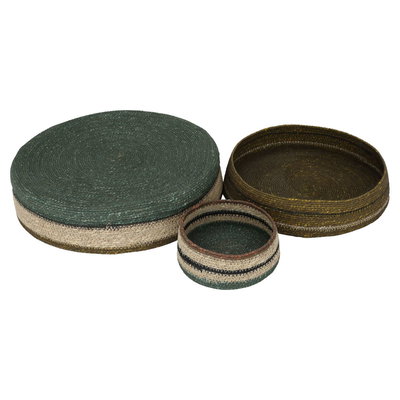 سلة تقديم خوص السيف غاليري، 37×37×8/30×30×7/16×16×6 سم، 3 قطع، دائري - متعدد الألوان product image 1