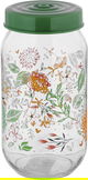 علبة تخزين زجاج هيرفين، 1 لتر، نقش ورد - شفاف اخضر product image 1