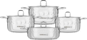 Korkmaz Irna 8-Piece Stainless Steel Cookware Set with Lid - Silver product image 2