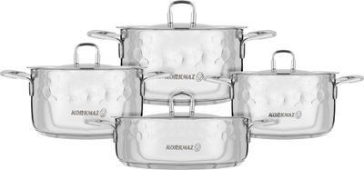 Korkmaz Irna 8-Piece Stainless Steel Cookware Set with Lid - Silver product image 2